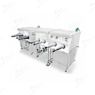 Batería de acero inoxidable de la caja de guantes del aislamiento del doble/cuatro estaciones que hace la máquina